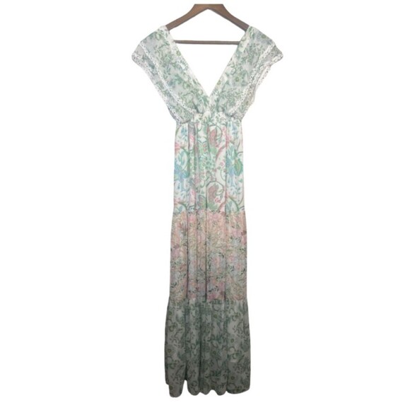 NEW House of Harlow 1960 Women’s XS White Floral Tiered Maxi Dress Sleeveless - Picture 3 of 14
